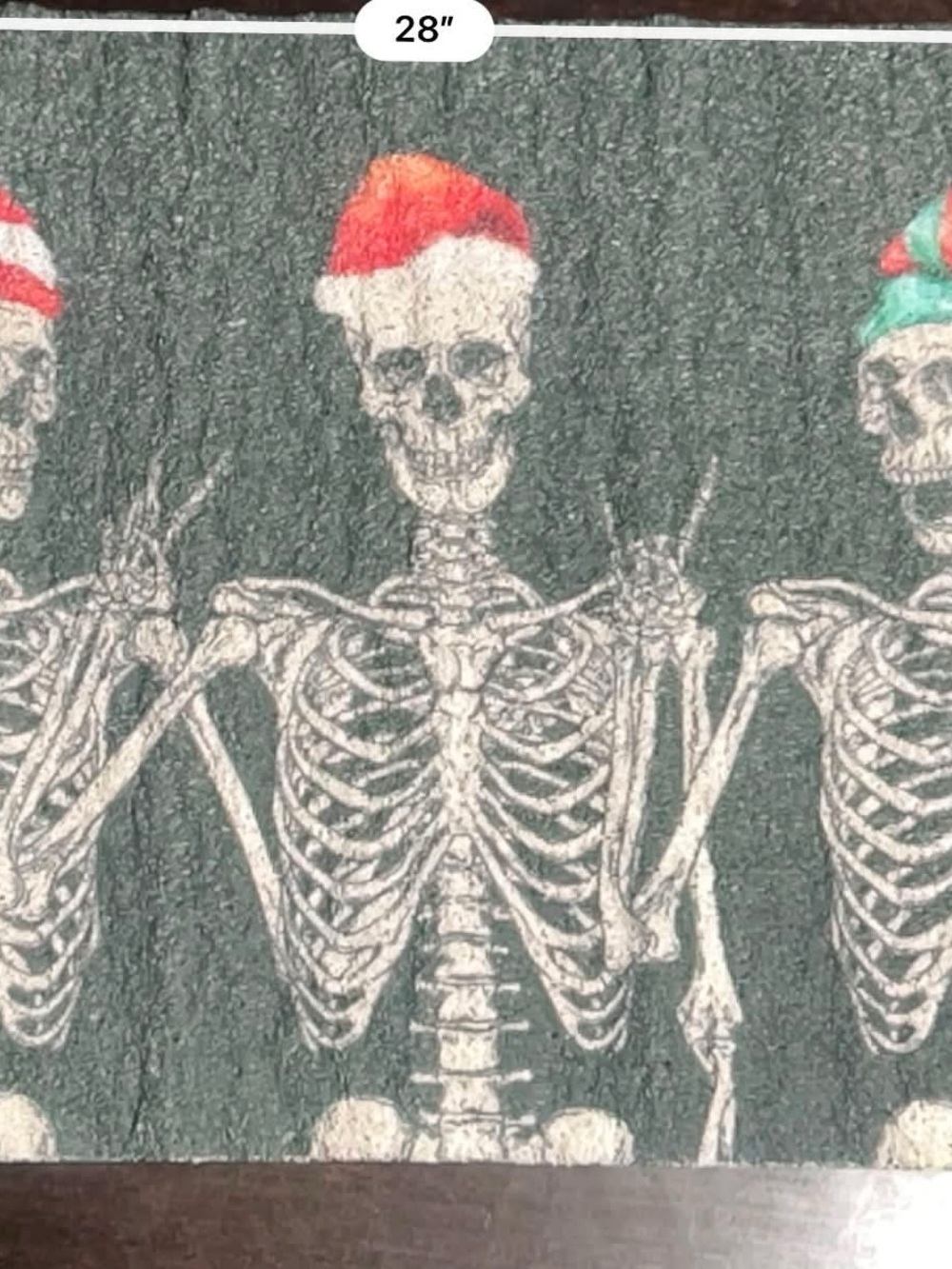 Santa Hat skeleton Mat A1